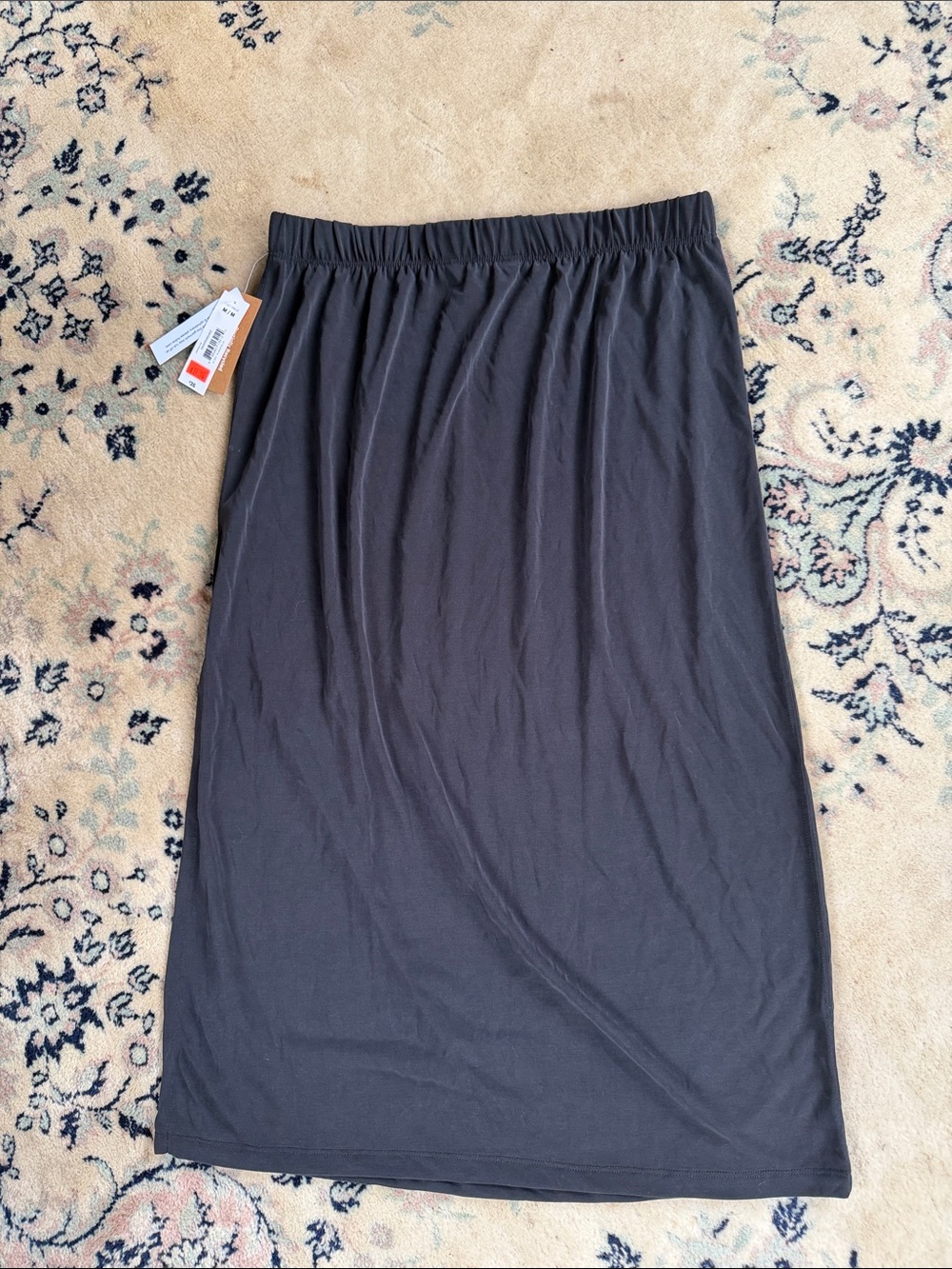 Joe Fresh Black Midi Skirt with Elastic Waistband